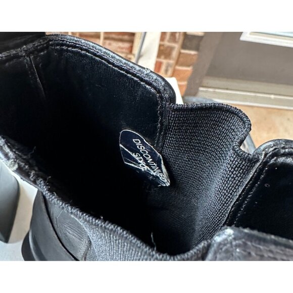 Women's Unlisted Brand Mid Heel Black Leather Upper Boots w/Silver Accent Size 8 - Picture 15 of 16